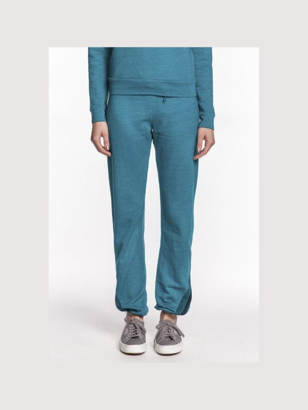 Solow Sport Old School Colorblock Jogger Pants Emerald Heather Grey NWT S